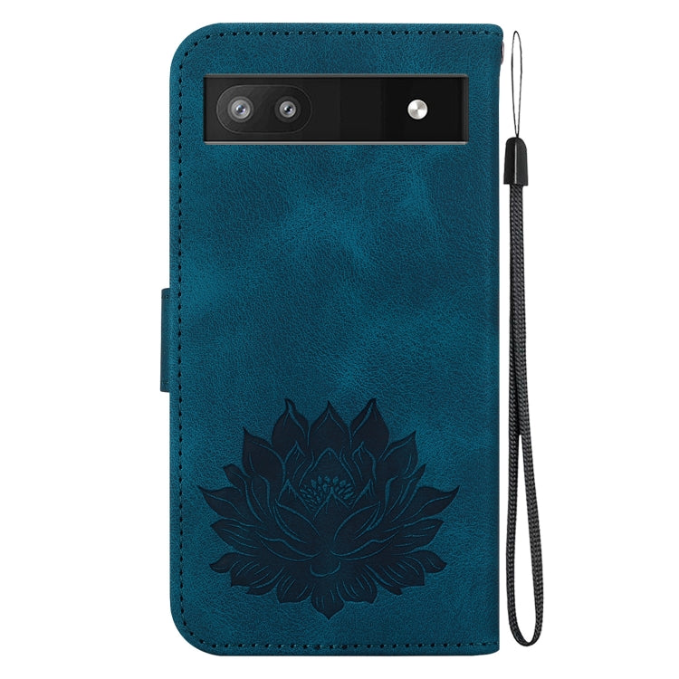 For Google Pixel 6a Lotus Embossed Leather Phone Case