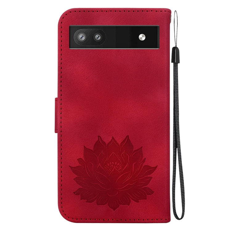 For Google Pixel 6a Lotus Embossed Leather Phone Case