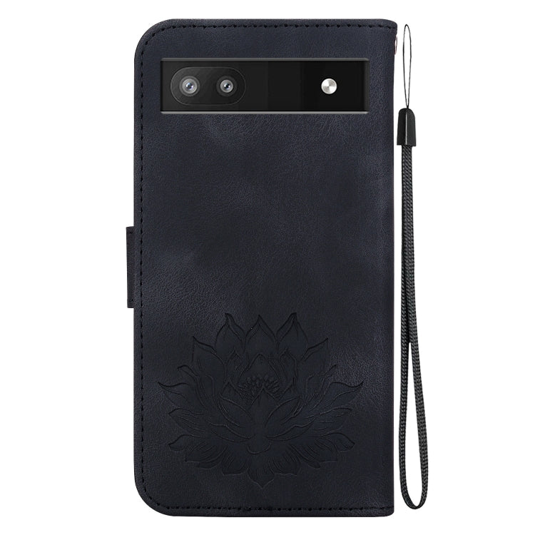 For Google Pixel 6a Lotus Embossed Leather Phone Case