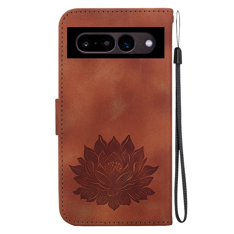 For Google Pixel 7 Lotus Embossed Leather Phone Case