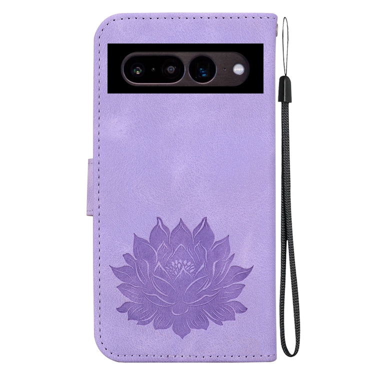 For Google Pixel 7 Lotus Embossed Leather Phone Case