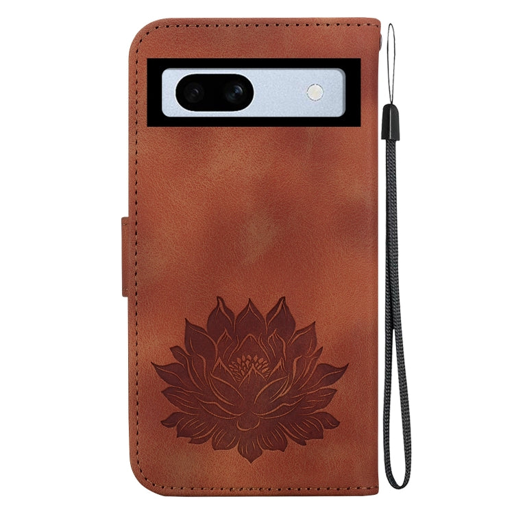 For Google Pixel 7a Lotus Embossed Leather Phone Case