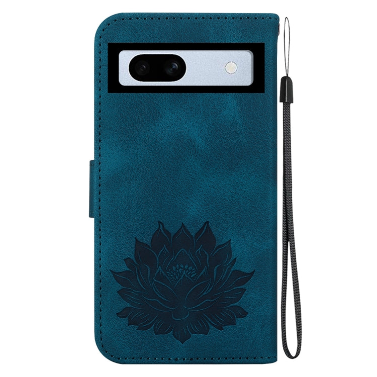 For Google Pixel 7a Lotus Embossed Leather Phone Case
