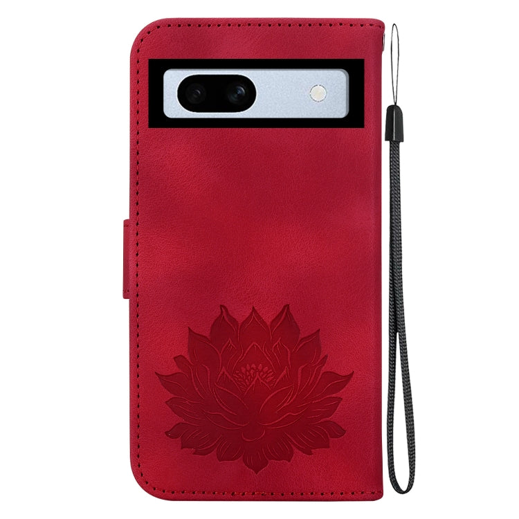 For Google Pixel 7a Lotus Embossed Leather Phone Case