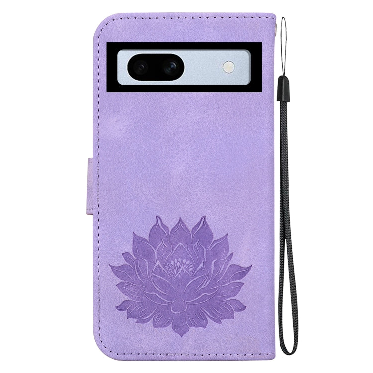 For Google Pixel 7a Lotus Embossed Leather Phone Case
