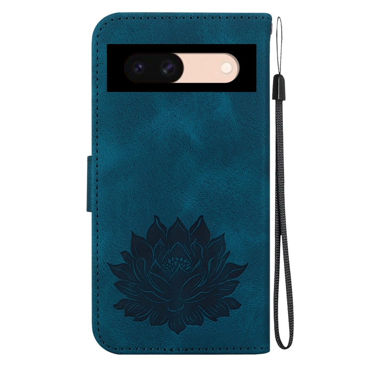 For Google Pixel 8a Lotus Embossed Leather Phone Case