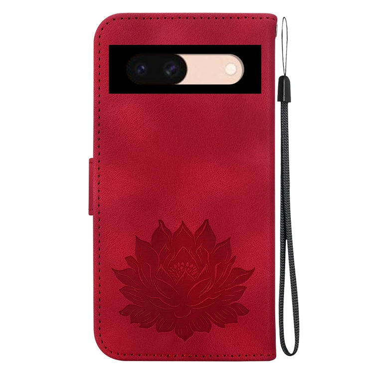 For Google Pixel 8a Lotus Embossed Leather Phone Case