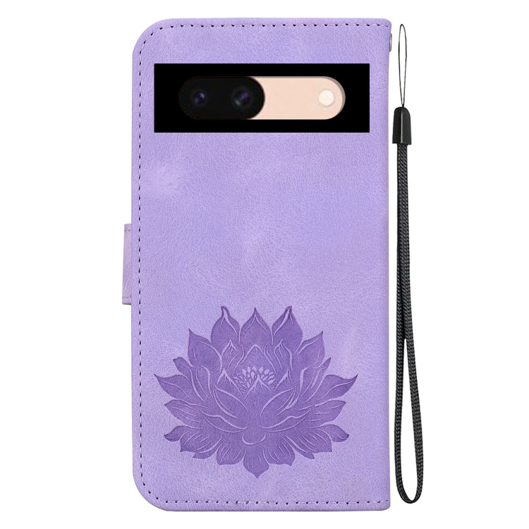 For Google Pixel 8a Lotus Embossed Leather Phone Case