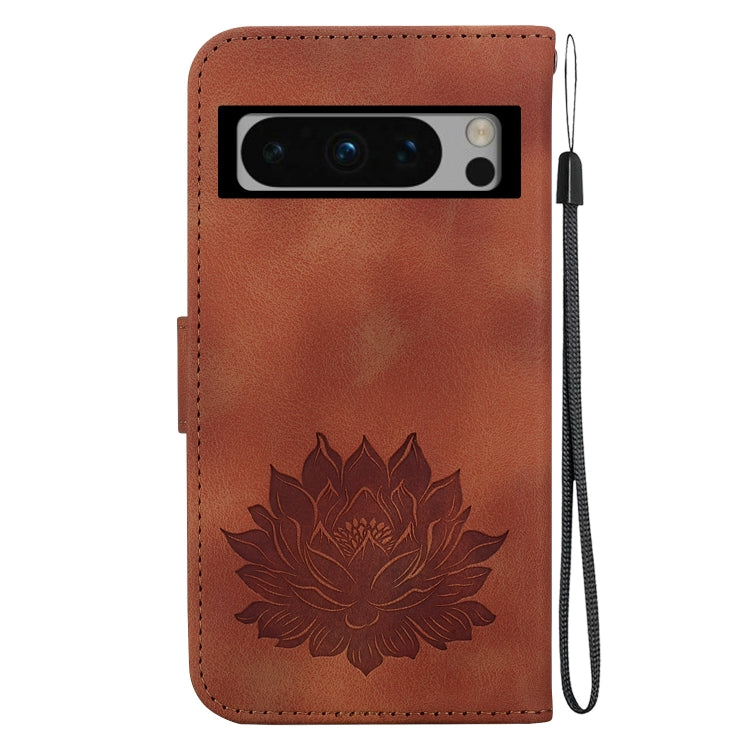 For Google Pixel 8 Pro Lotus Embossed Leather Phone Case