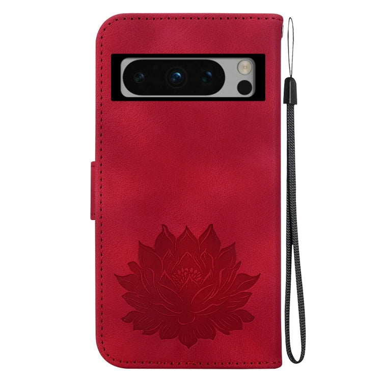 For Google Pixel 8 Pro Lotus Embossed Leather Phone Case