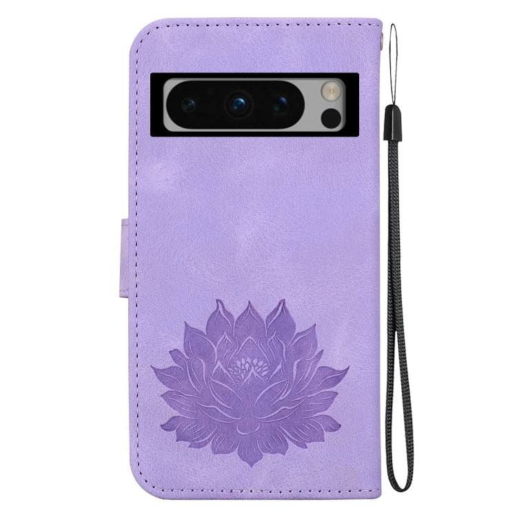 For Google Pixel 8 Pro Lotus Embossed Leather Phone Case