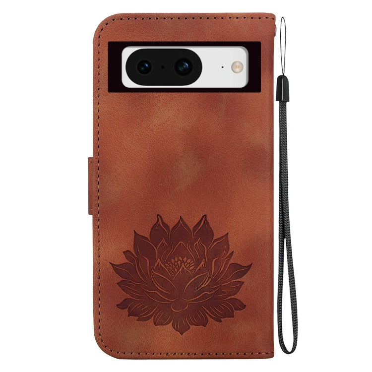 For Google Pixel 8 Lotus Embossed Leather Phone Case