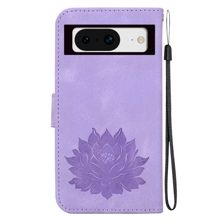 For Google Pixel 8 Lotus Embossed Leather Phone Case