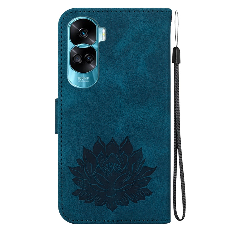 For Honor 90 Lite Lotus Embossed Leather Phone Case