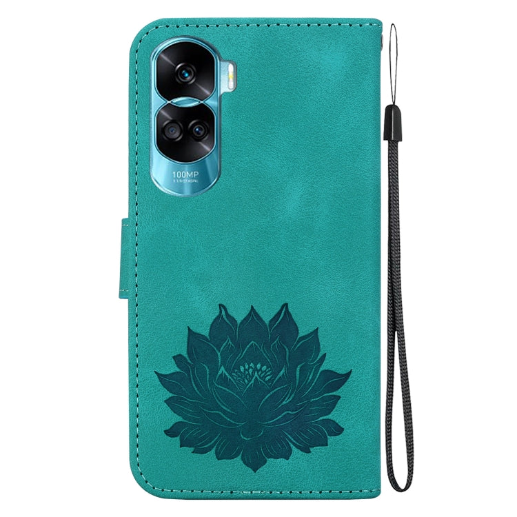 For Honor 90 Lite Lotus Embossed Leather Phone Case
