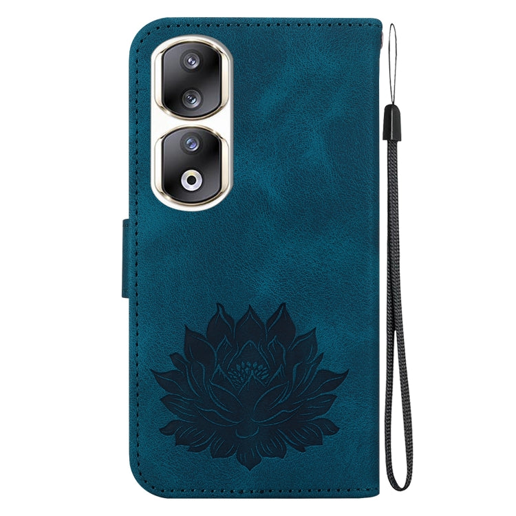 For Honor 90 Pro Lotus Embossed Leather Phone Case