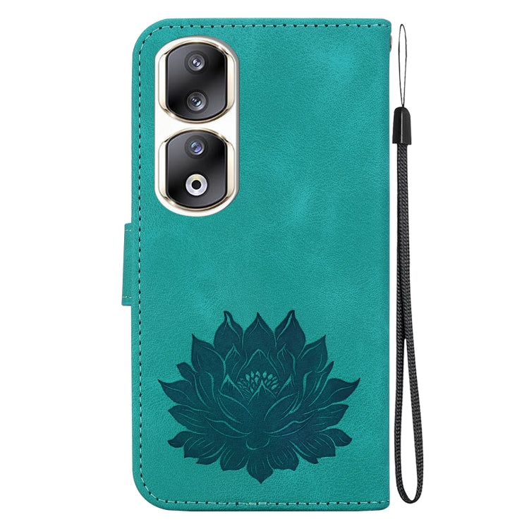 For Honor 90 Pro Lotus Embossed Leather Phone Case