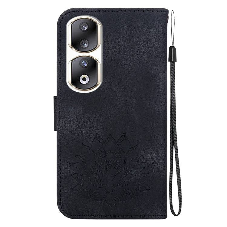 For Honor 90 Pro Lotus Embossed Leather Phone Case