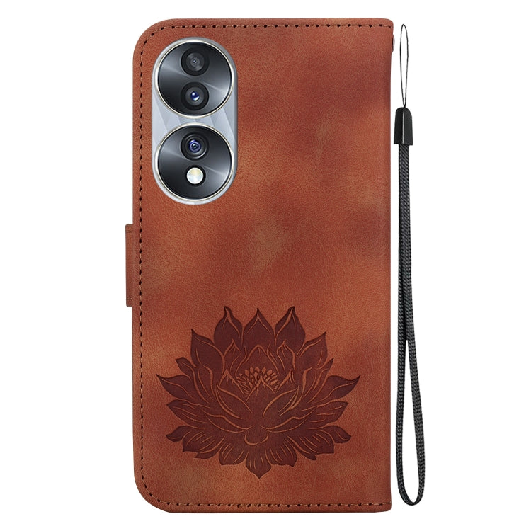 For Honor 70 Lotus Embossed Leather Phone Case