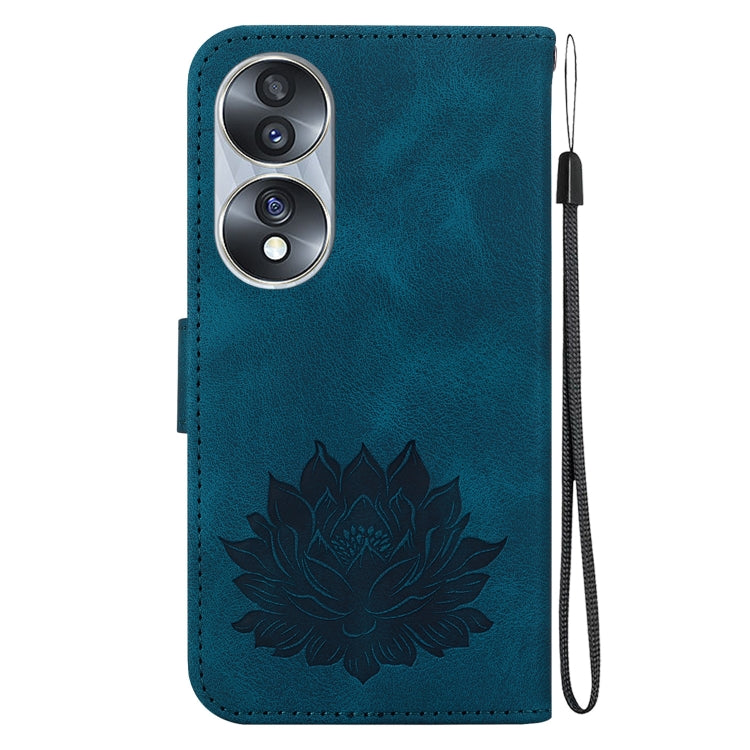 For Honor 70 Lotus Embossed Leather Phone Case
