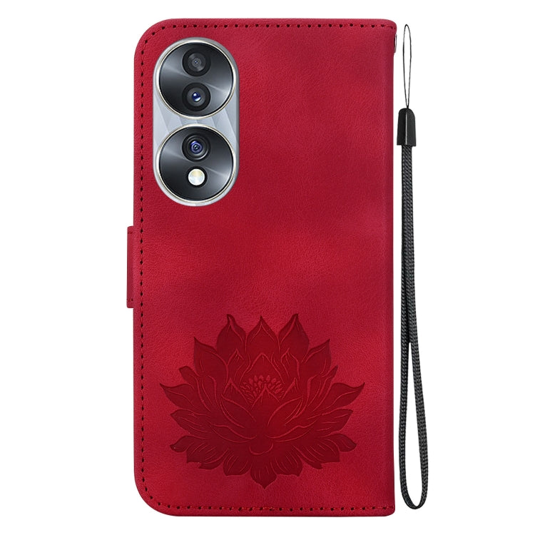 For Honor 70 Lotus Embossed Leather Phone Case