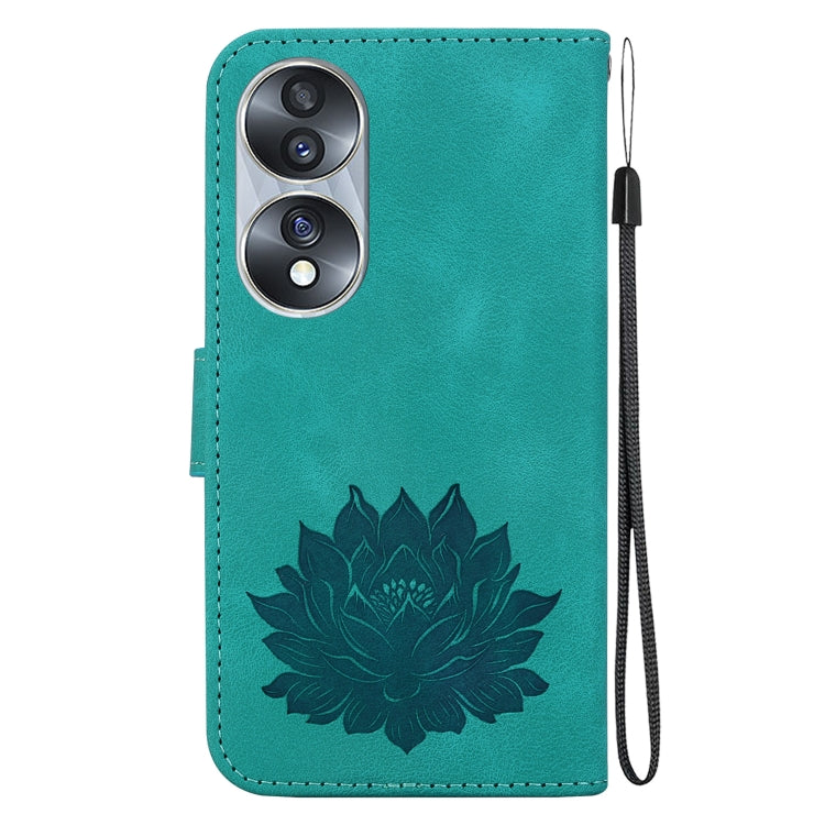 For Honor 70 Lotus Embossed Leather Phone Case