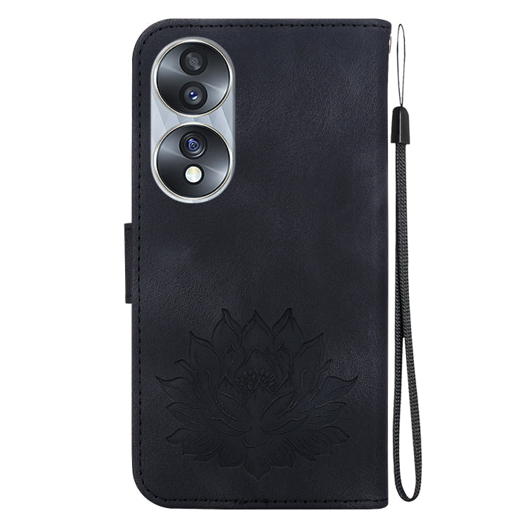 For Honor 70 Lotus Embossed Leather Phone Case