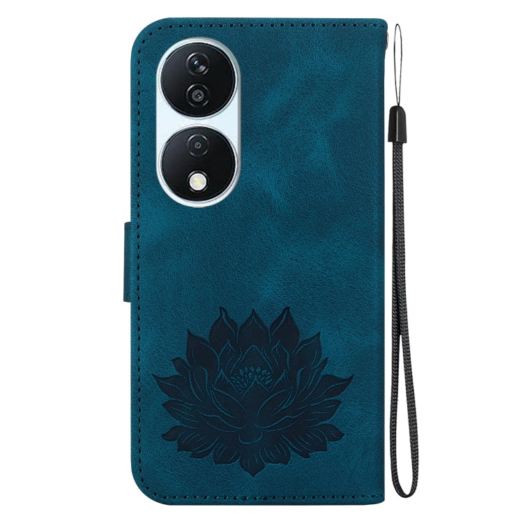 For Honor X7b / Play 50 Plus Lotus Embossed Leather Phone Case