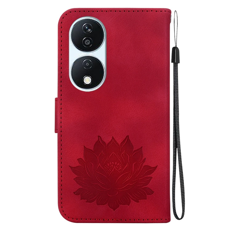 For Honor X7b / Play 50 Plus Lotus Embossed Leather Phone Case
