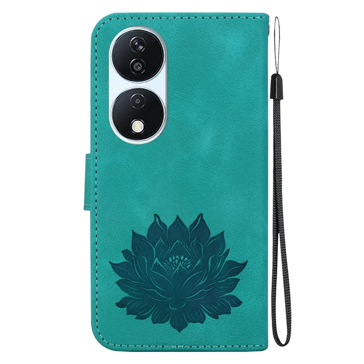 For Honor X7b / Play 50 Plus Lotus Embossed Leather Phone Case