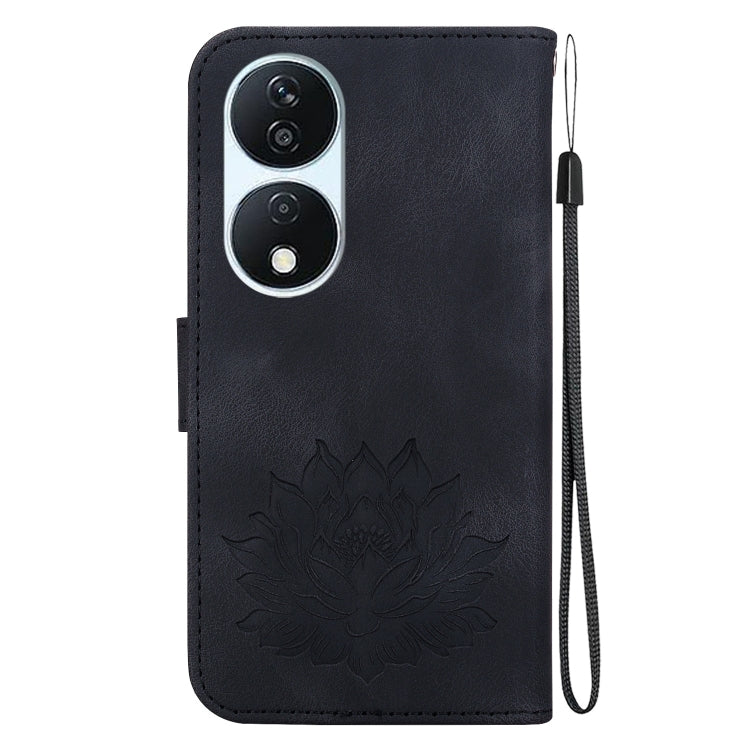 For Honor X7b / Play 50 Plus Lotus Embossed Leather Phone Case