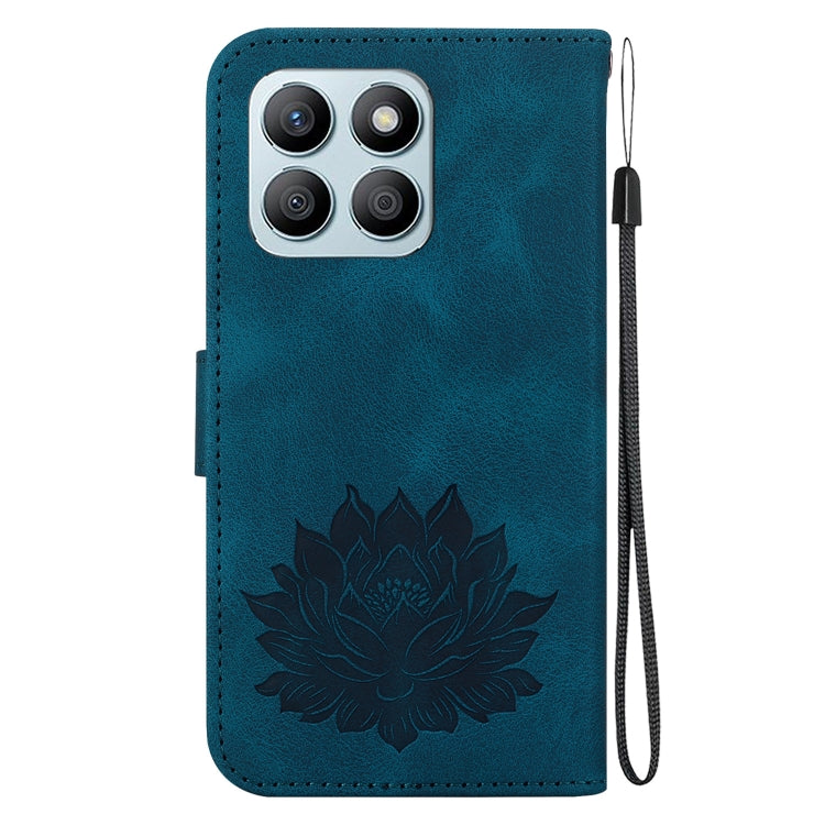 For Honor X8b Lotus Embossed Leather Phone Case