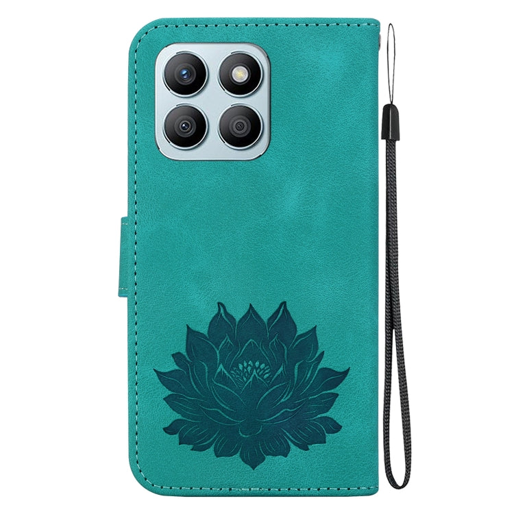 For Honor X8b Lotus Embossed Leather Phone Case