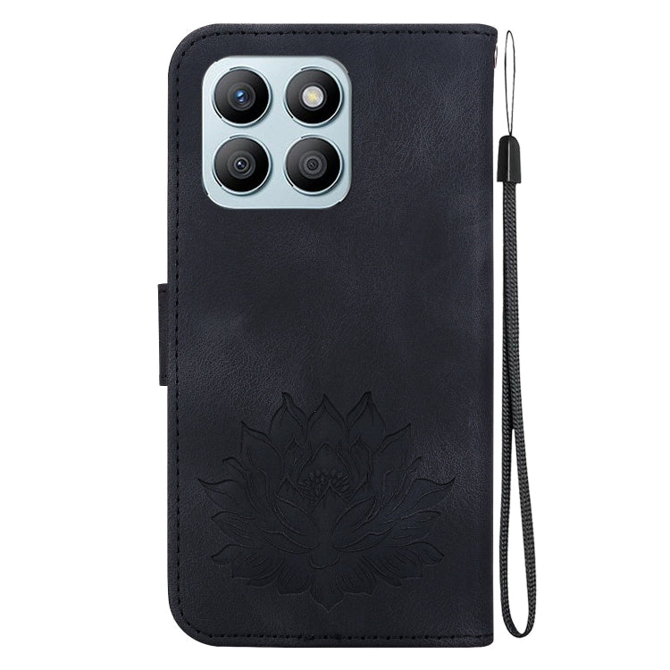 For Honor X8b Lotus Embossed Leather Phone Case