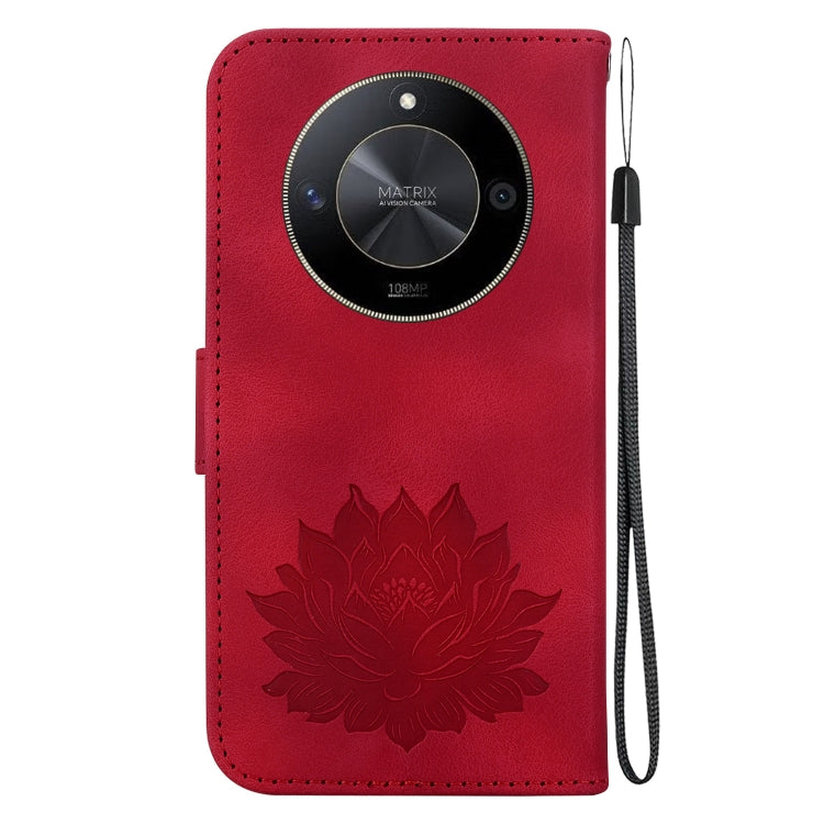 For Honor X9b / Magic6 Lite Lotus Embossed Leather Phone Case