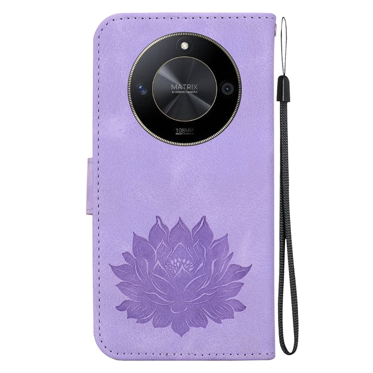 For Honor X9b / Magic6 Lite Lotus Embossed Leather Phone Case