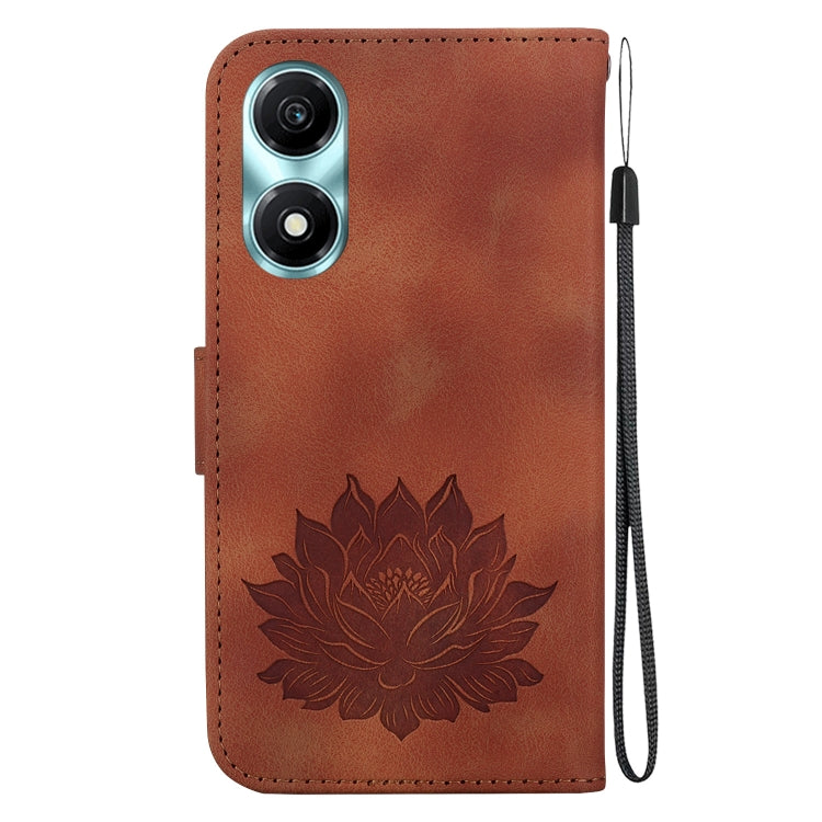 For Honor X5 Plus / Play 40C Lotus Embossed Leather Phone Case
