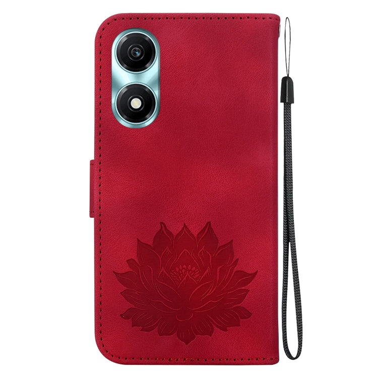 For Honor X5 Plus / Play 40C Lotus Embossed Leather Phone Case