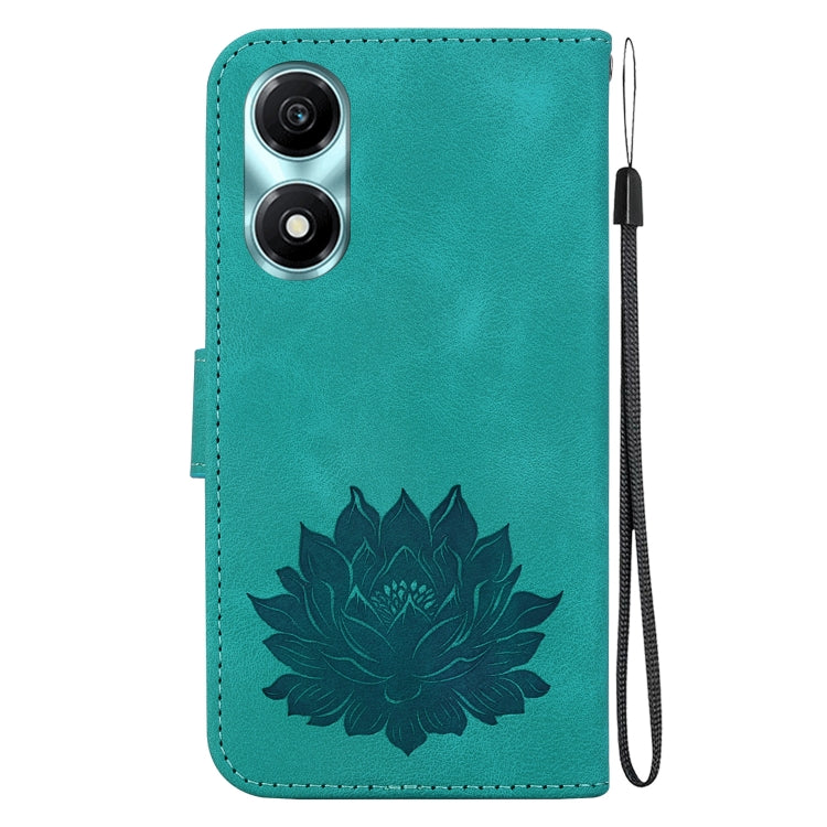 For Honor X5 Plus / Play 40C Lotus Embossed Leather Phone Case