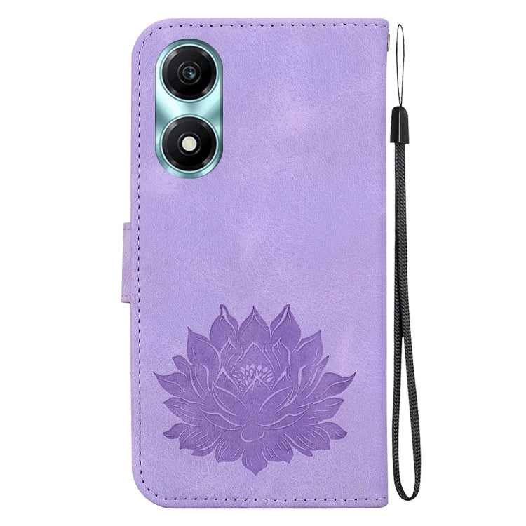 For Honor X5 Plus / Play 40C Lotus Embossed Leather Phone Case