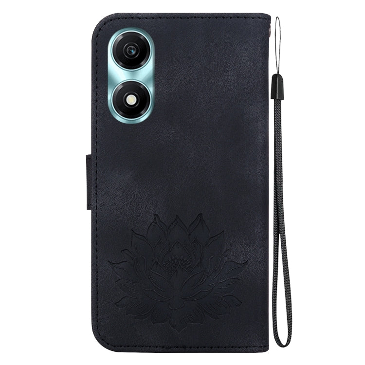 For Honor X5 Plus / Play 40C Lotus Embossed Leather Phone Case