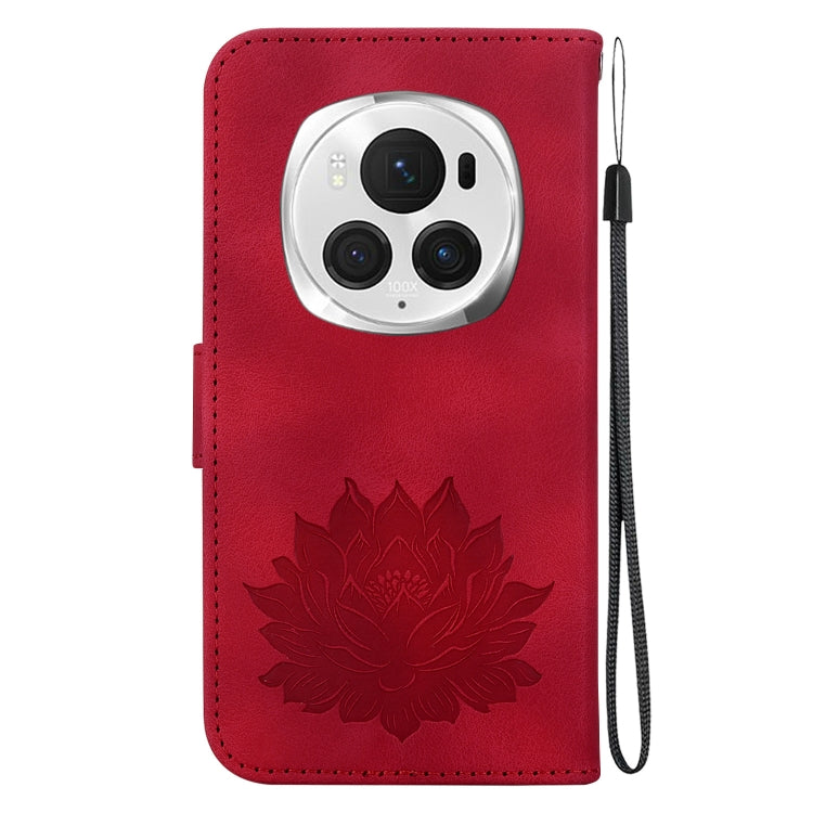For Honor Magic6 Pro Lotus Embossed Leather Phone Case