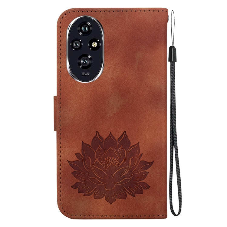 For Honor 200 Lotus Embossed Leather Phone Case