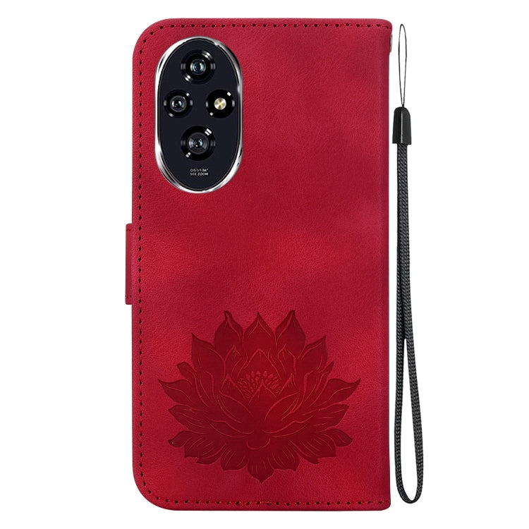 For Honor 200 Lotus Embossed Leather Phone Case