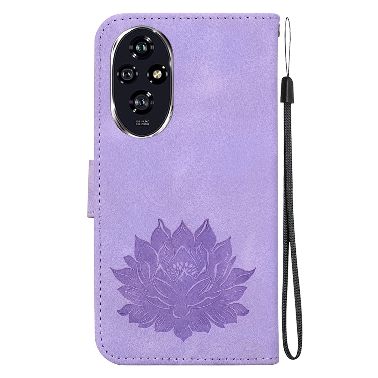 For Honor 200 Lotus Embossed Leather Phone Case