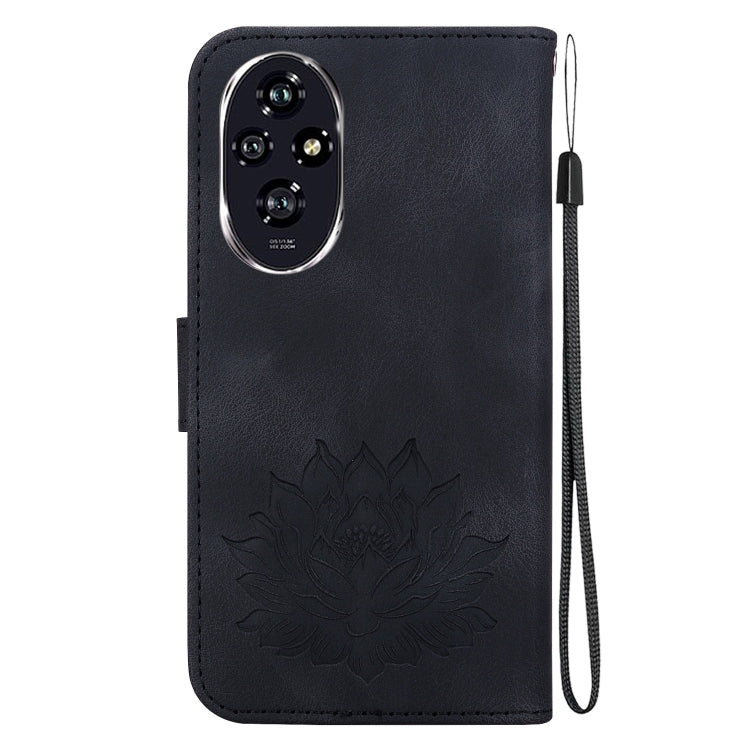 For Honor 200 Lotus Embossed Leather Phone Case