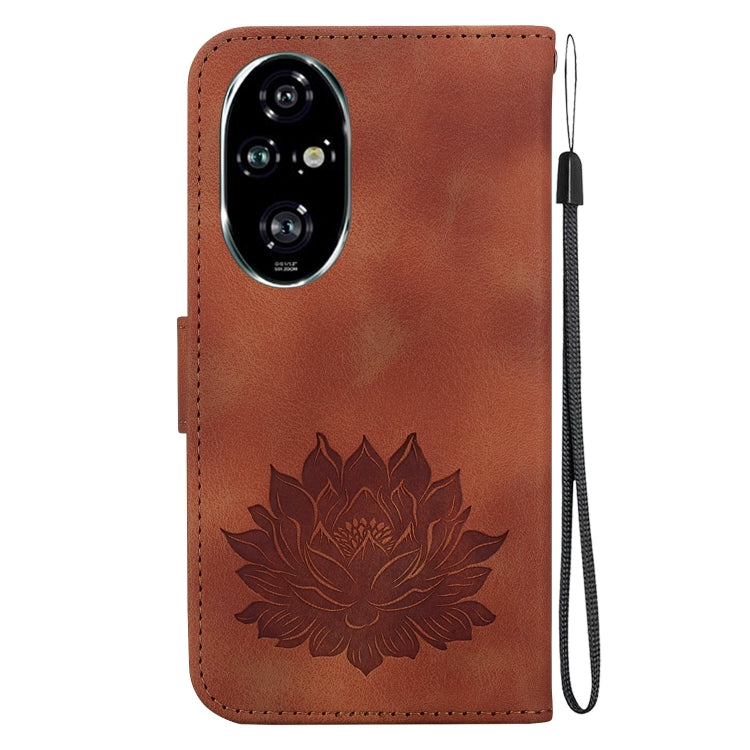 For Honor 200 Pro Lotus Embossed Leather Phone Case