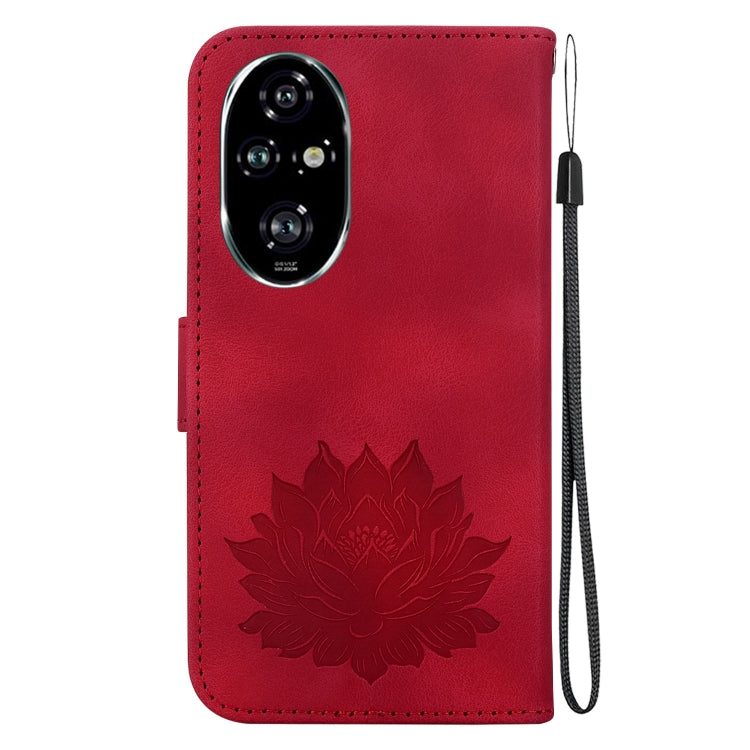 For Honor 200 Pro Lotus Embossed Leather Phone Case