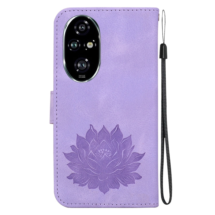 For Honor 200 Pro Lotus Embossed Leather Phone Case