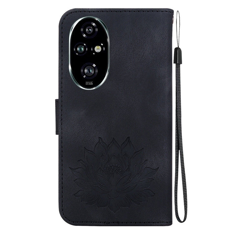For Honor 200 Pro Lotus Embossed Leather Phone Case
